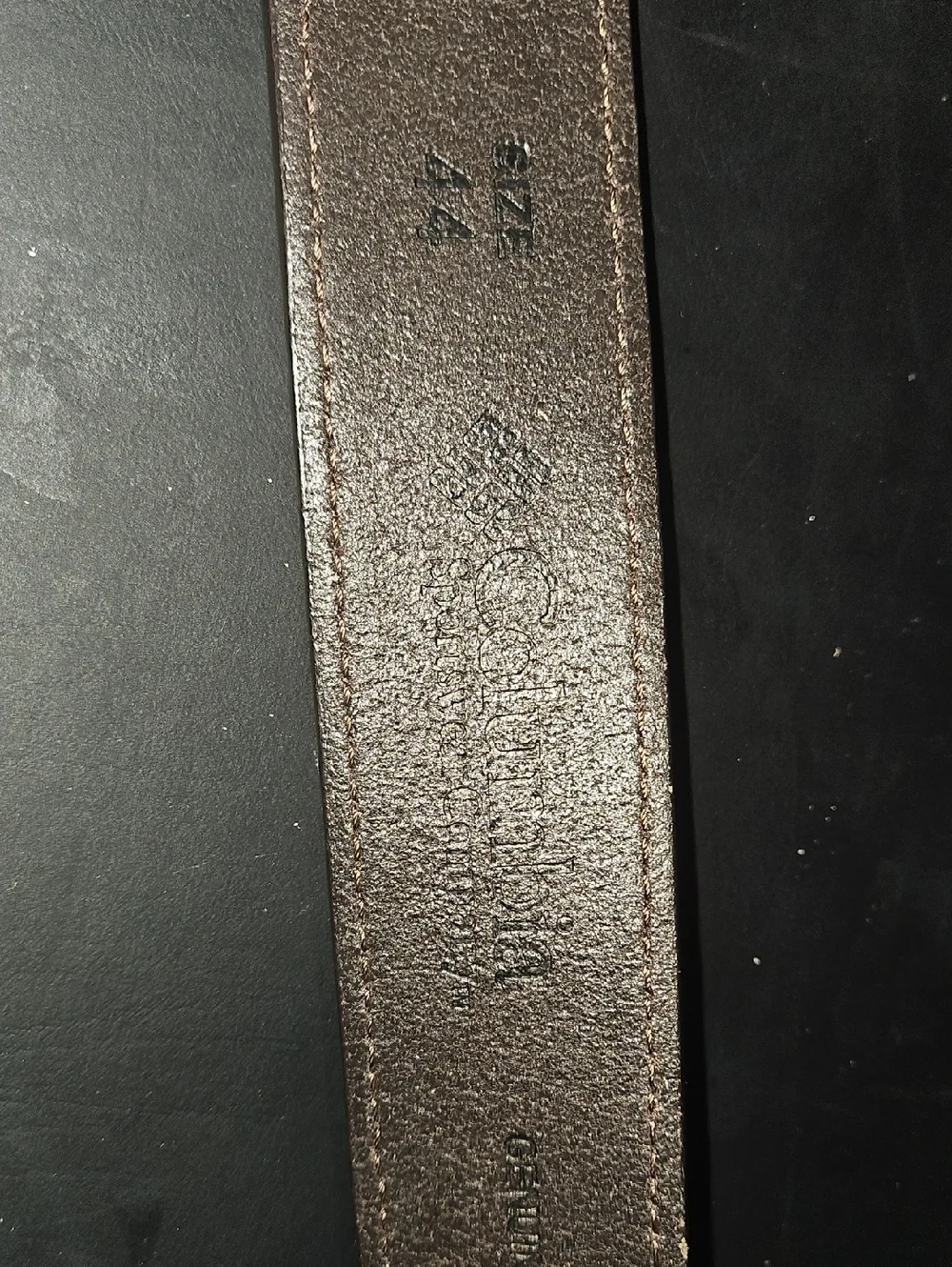 Brown Leather and Canvas Men's Belt Bag Strap Size 44